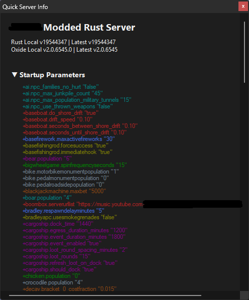 Quick server info panel image